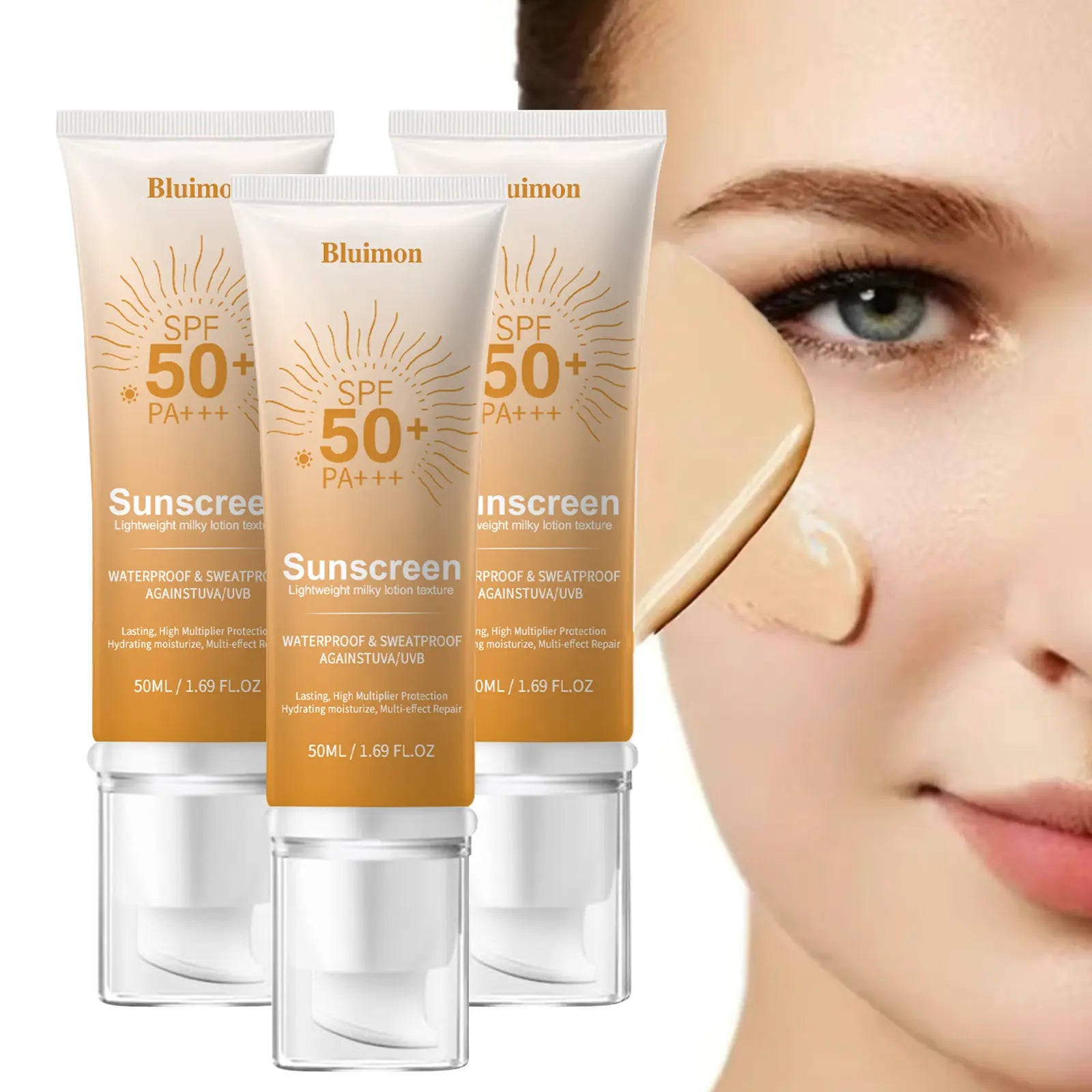 Daily Illuminating Tinted Fluid Liquid SPF 50 Facial Sunscreen - Broad Spectrum, Moisturizing, Hydrating Sun Care, Lightweight, No White Cast, Even Skin Tone, Natural Look, Youth-Enhancing for Radiant Skin, Ideal for Daily Facial Routine, Facial Sunscreen