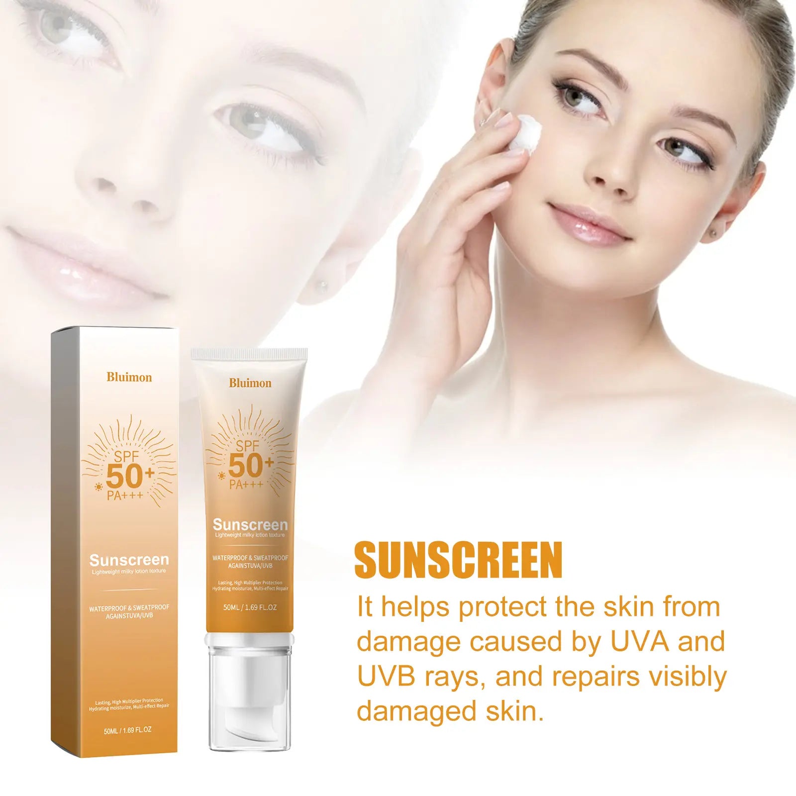 Daily Illuminating Tinted Fluid Liquid SPF 50 Facial Sunscreen - Broad Spectrum, Moisturizing, Hydrating Sun Care, Lightweight, No White Cast, Even Skin Tone, Natural Look, Youth-Enhancing for Radiant Skin, Ideal for Daily Facial Routine, Facial Sunscreen